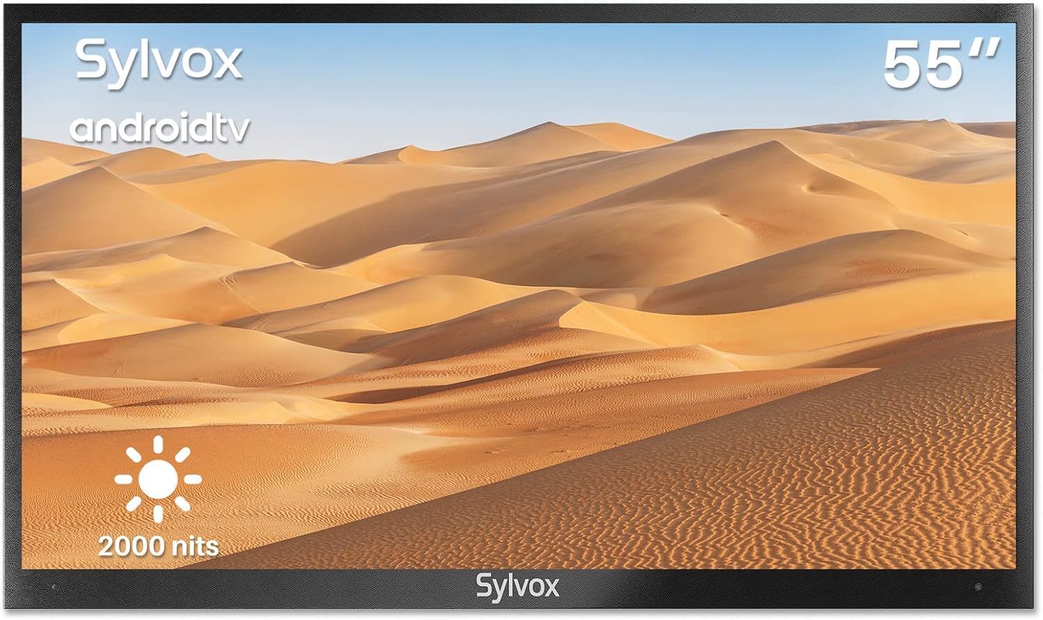 SYLVOX Outdoor TV, 55 inch Smart Outside TV 2000nits for Full Sun, Waterproof Outdoor Television,Built-in APP Store Voice Assistant and Chromecast(Pool Pro Series,2023)