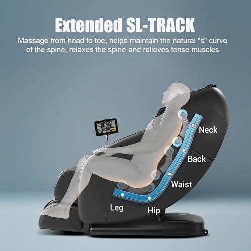 MYNTA Massage Chair Full Body, Zero Gravity SL Track Shiatsu Massage Recliner Chair with Heat, M1612 Expresso