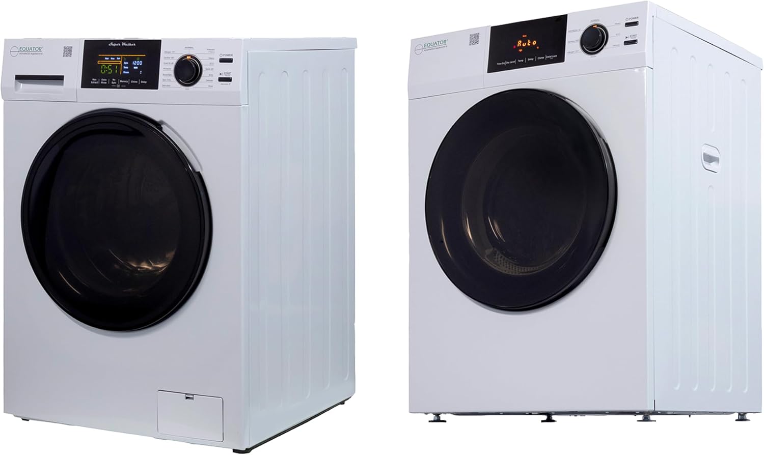 Equator Deluxe Laundry Set Washer 1.9cf 110V +Vented Dryer 220V (Side by Side)