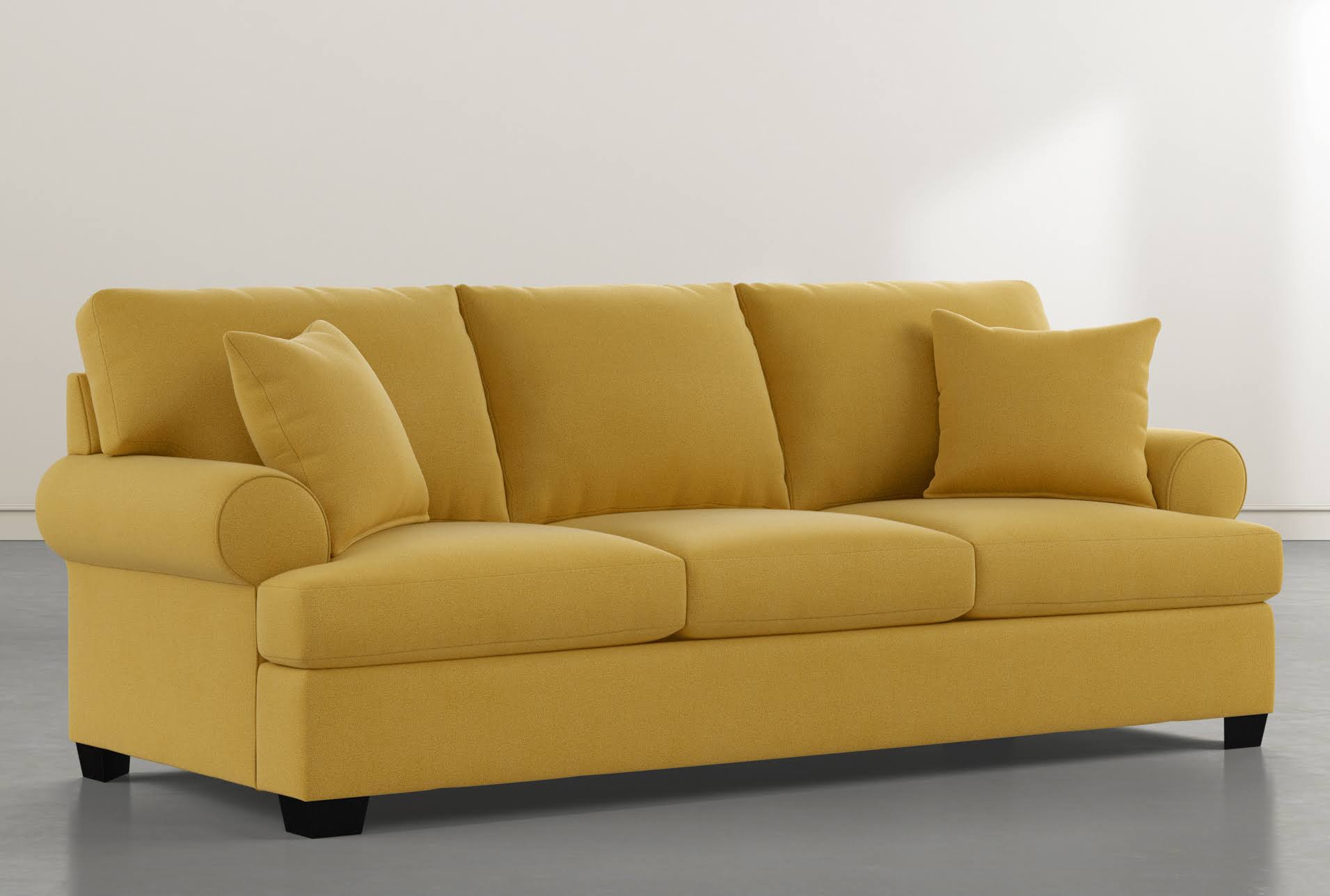 Sofas - Brody Yellow 93x22 Sofa - Fabric - 93x22W x 39x22D x 37x22H at Living Spaces