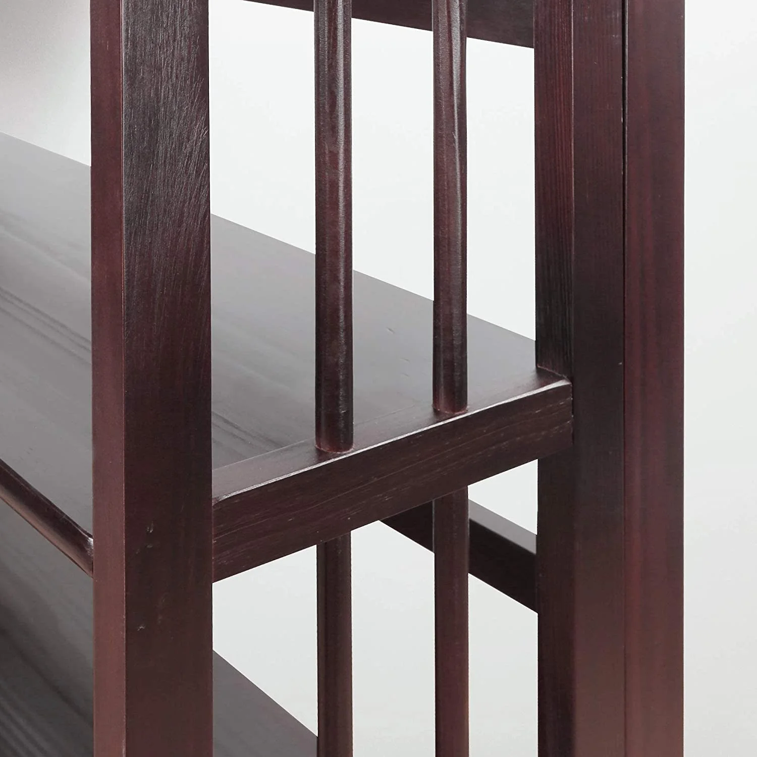 3 Shelf Folding Stackable Bookcase, 27.5" Wide, Espresso - Curated Treasures Market