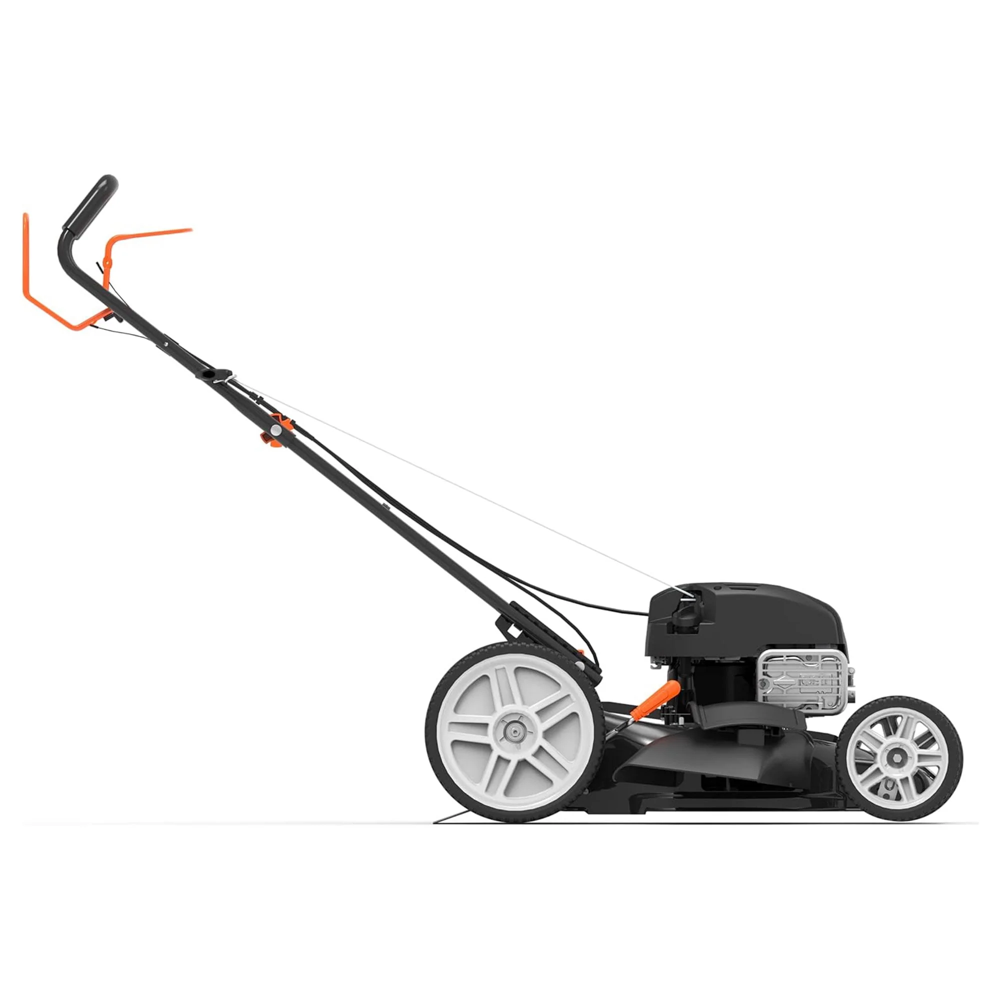 Yard Force Self Propelled Lawn Mower Briggs & Stratton 150cc Gas Engine 22-inch Steel Deck 3-in-1 mulch, bag, side discharge, 12-inch High Rear Wheels