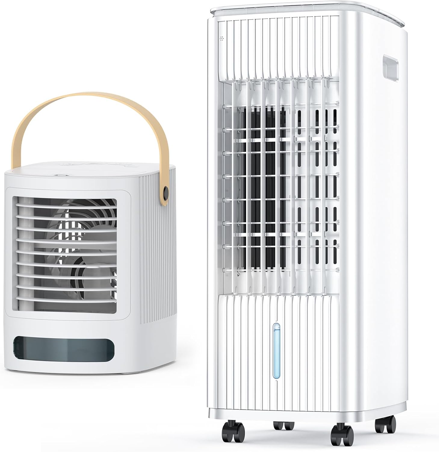 BALKO 25-INCH Evaporative Air Cooler, Swamp Cooler Air Conditioner w/Double Tanks+Portable Air Conditioners, 3-IN-1 Mini Air Conditioner w/ 3-Level Humidify & 3 Speeds
