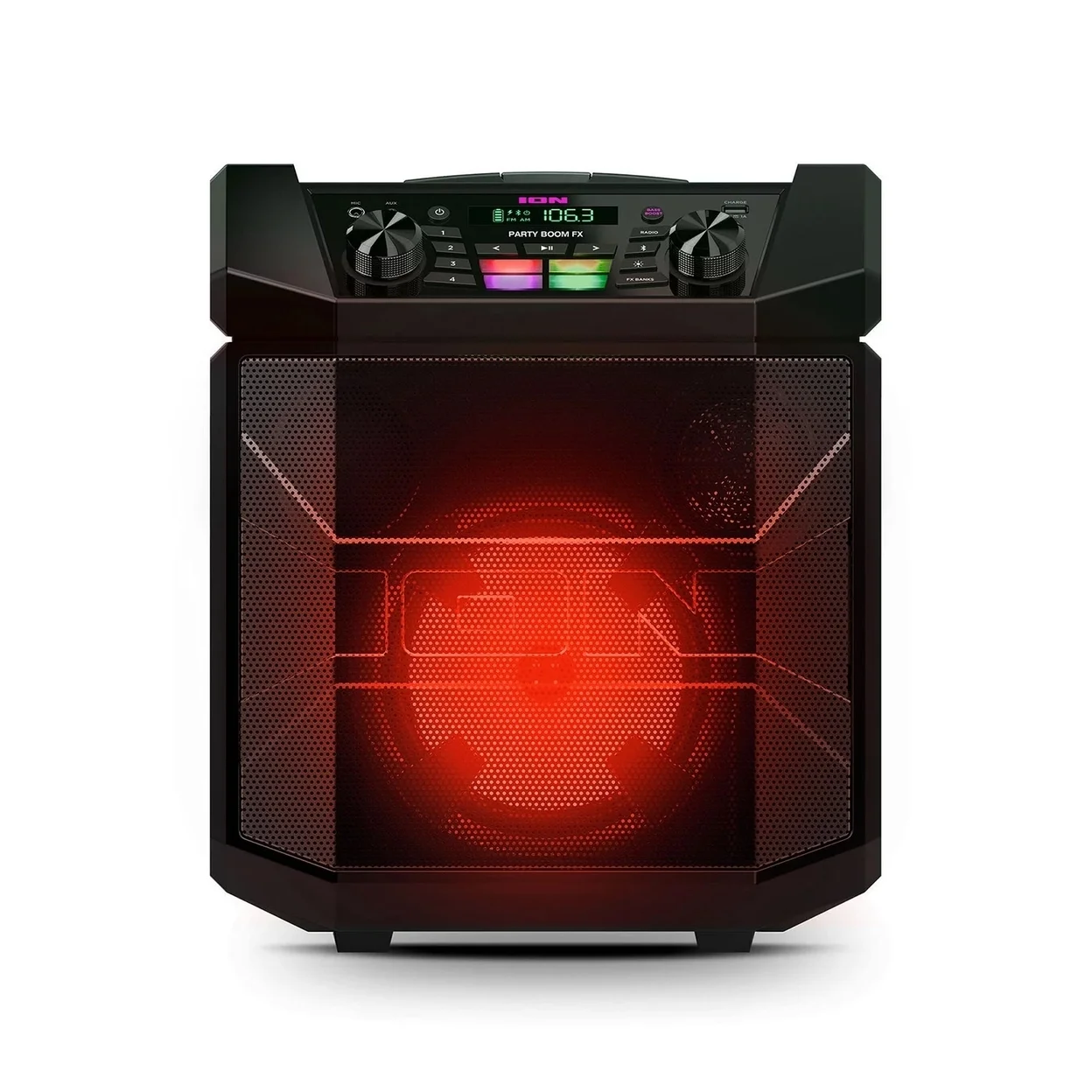 ION Audio Party Boom FX Portable Bluetooth Speaker with LED Lighting, Black, iPA101A