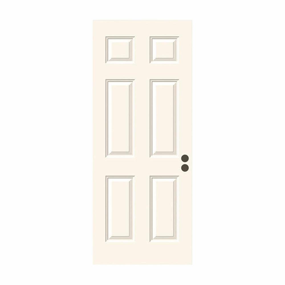 JELD-WEN 30 in. x 79 in. 6-Panel Primed Premium Steel Front Door Slab