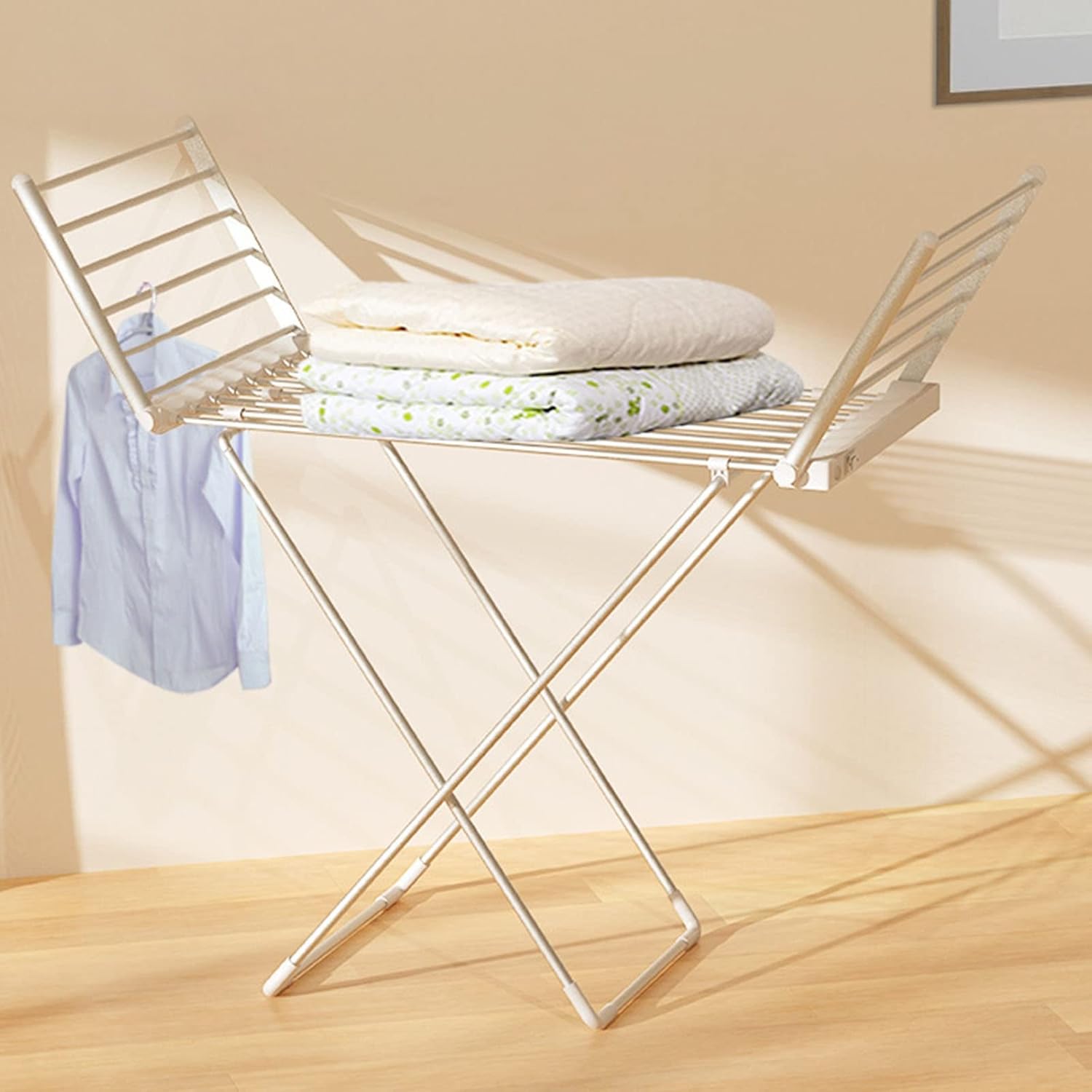 Electric Heated Clothes Dryer Airer,Portable Clothes Airer with Wings, Collapsible Light Weight Clothes Dryer Energy Efficient Indoor Airer