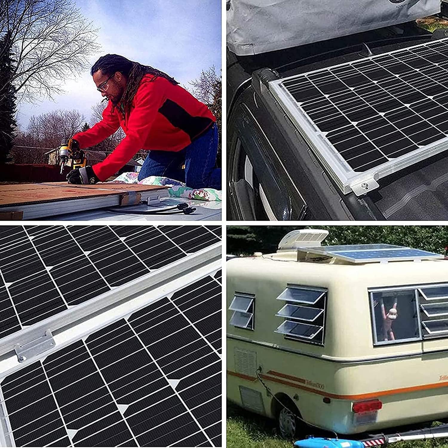 Solar Panel 600W 2X 300W PET Flexible Solar Panel Portable Mono Solar Battery Charger with Controller for Car Yacht Battery Boat,with 40A Controller …