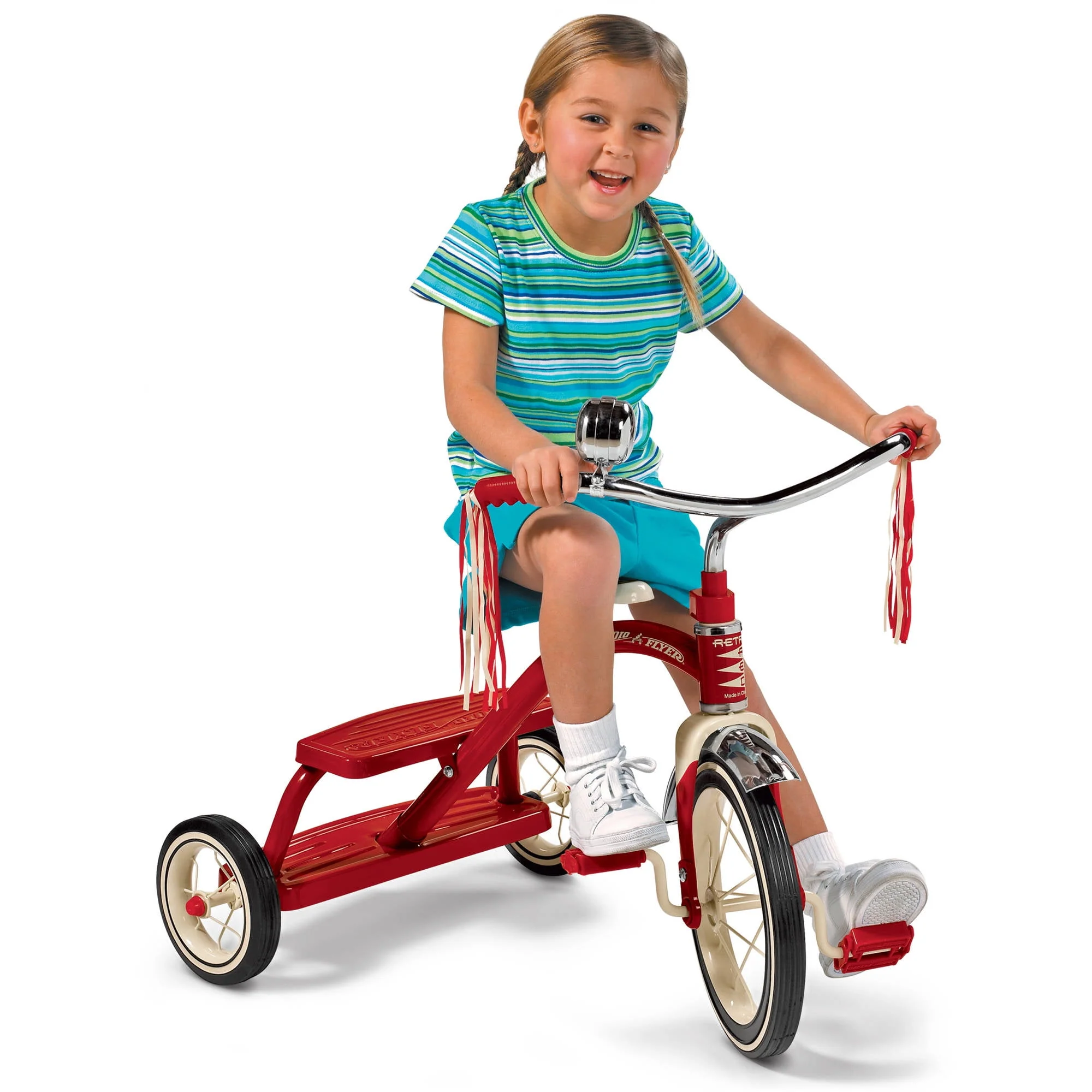 Radio Flyer, Classic Red Dual Deck Tricycle, 12 Front Wheel, Red