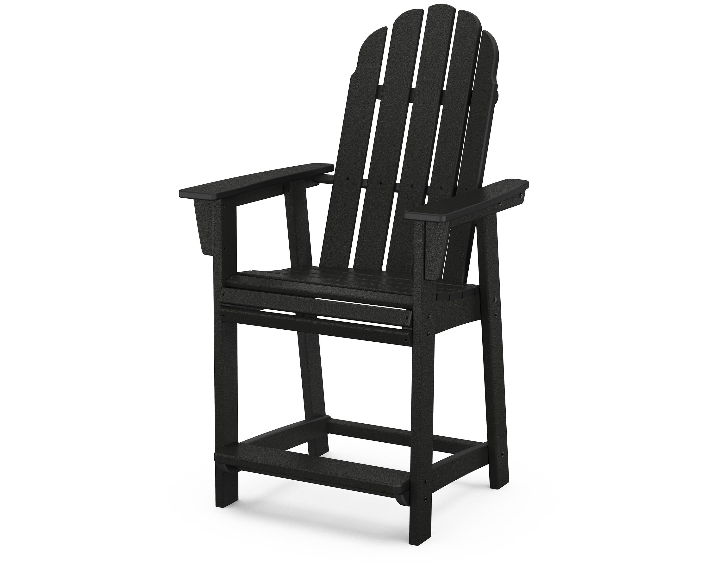 POLYWOOD Vineyard Curveback Adirondack Counter Chair - Black