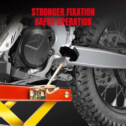 350 Lbs Motorcycle Lift Jack Table, Hydraulic Foot-Operated Scissor Lift Jack for ATV Dirt Bike, Motorcycle Stand with 4 Wheels