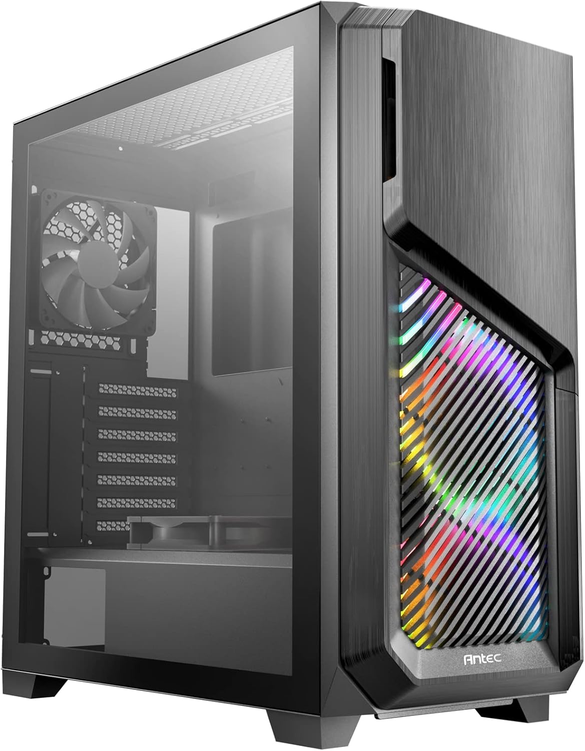 Antec P10 FLUX, F-LUX Platform, 5 x 120mm Fans Included, Reversible & Swing-Open Front Panel, Air-Concentrating Filter, 5.25 ODD, Fan-Speed Control, Sound-Dampening Side Panels, Mid-Tower Silent Case