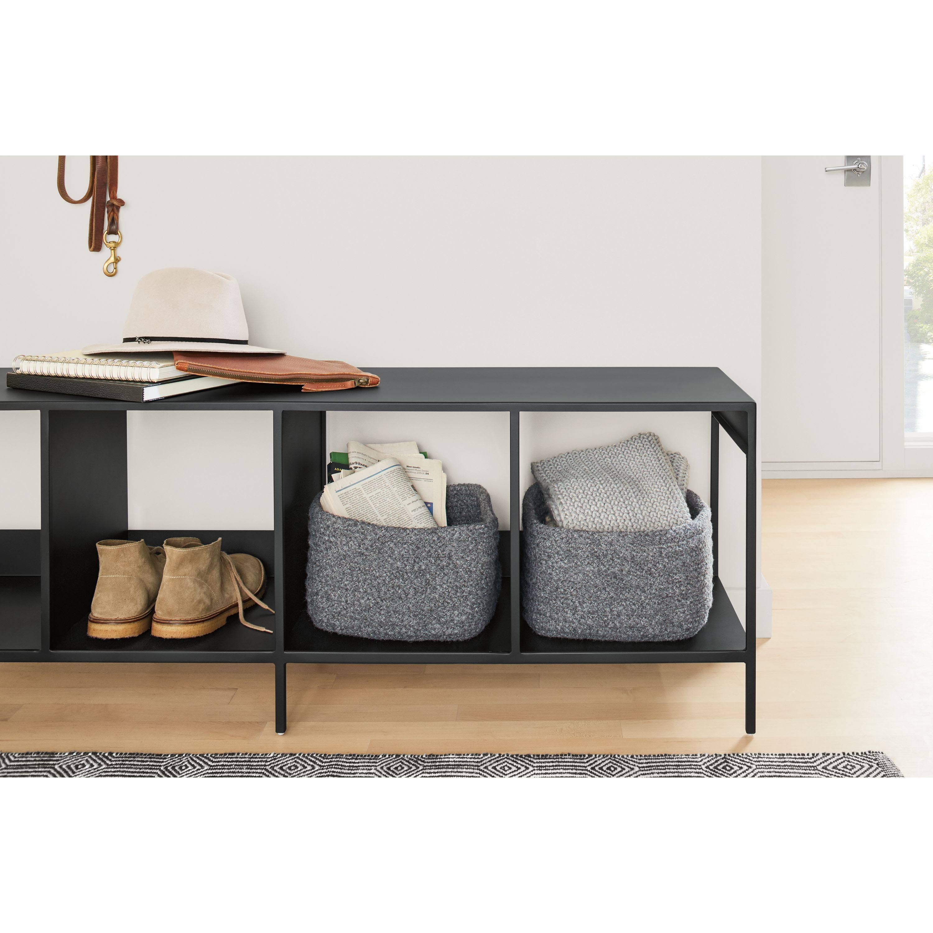 Room u0026 Board | Modern Slim Cubby Bench 14D 39W 18H in Tangerine Orange