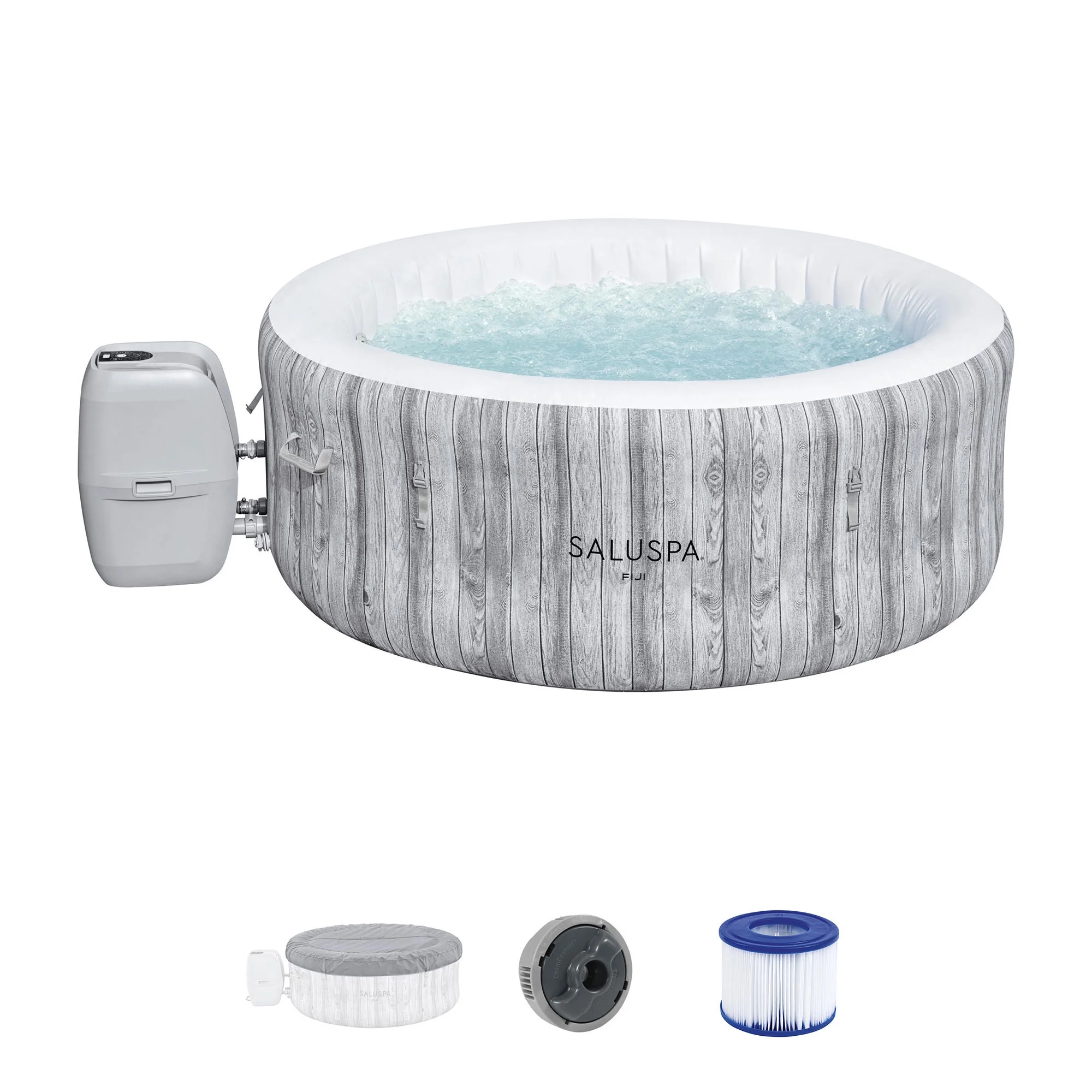 Bestway SaluSpa Fiji Hot Tub w/Set of 4 Spa Seat & 4 Pack Headrest Pillows