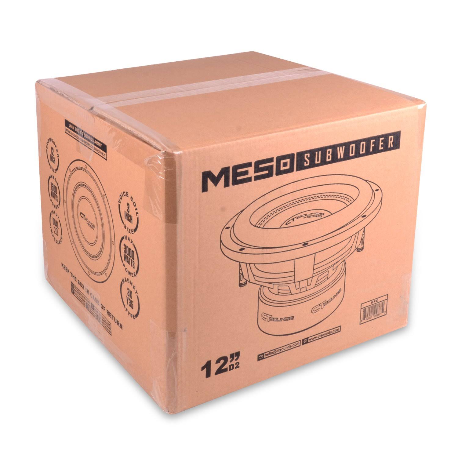 ct Sounds MESO-12 - 1500 Watts RMS 12 inch Car Subwoofer, Dual 2 Ohm