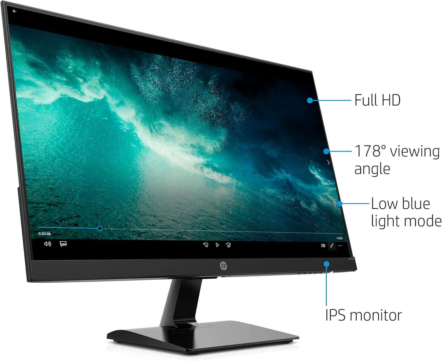 2022 Premium HP 24f 75Hz 24 Widescreen IPS LED FHD 1080P Anti-Glare Monitor for Business and Student, 5 ms Response Time, FreeSync, HDMI VGA, 178°, AllyFlex HDMI Cable