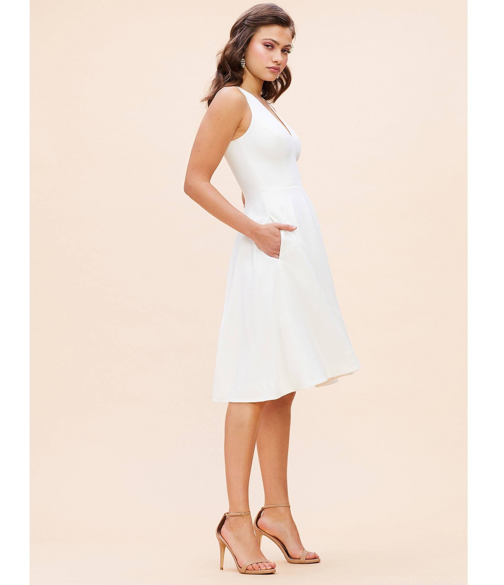 Dress The Population Catalina Fit u0026 Flare Dress Blush