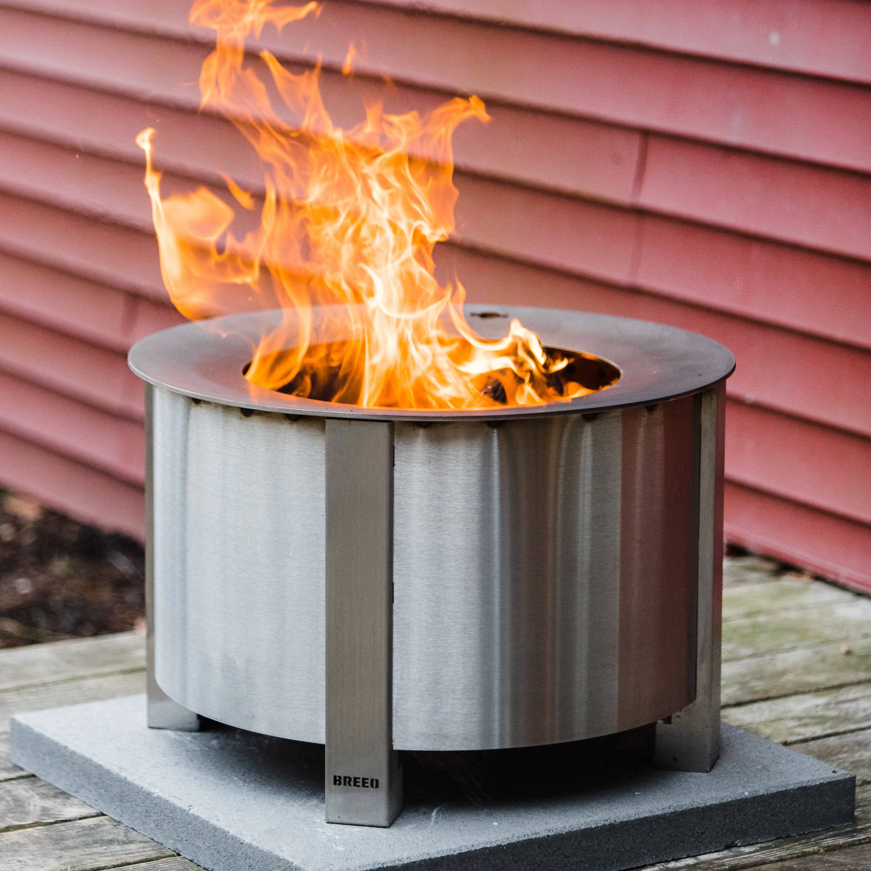Breeo x Series 19 Smokeless Fire Pit | Stainless Steel | with SearPlate Rim | American Made