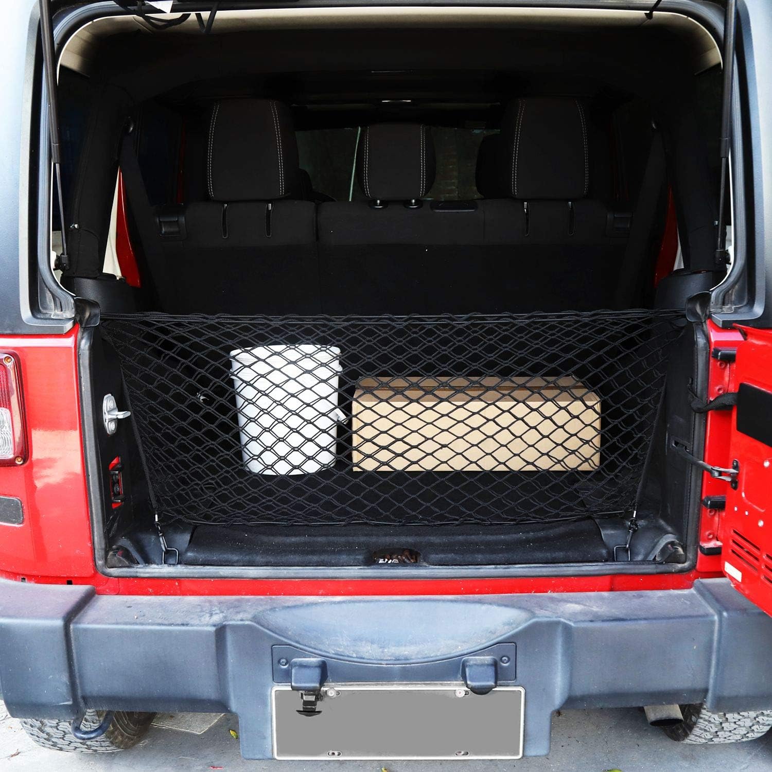 Voodonala 40 x 18 Inches Universal Mesh Envelope Trunk Cargo Storage Organizer Net for Cars, Vans, Trucks and SUVs, for Jeep, for Dodge, for Toyota