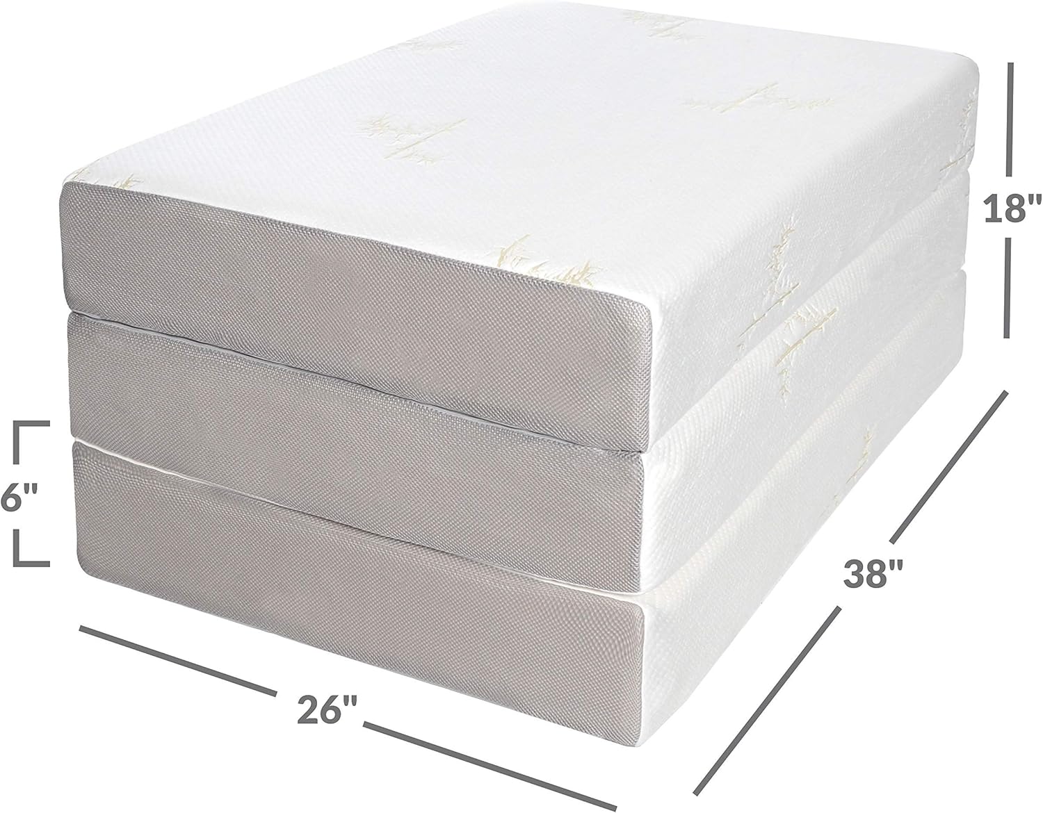 Milliard Tri Folding Memory Foam Mattress with Washable Cover Twin XL (78 inches x 38 inches x 6 inches)