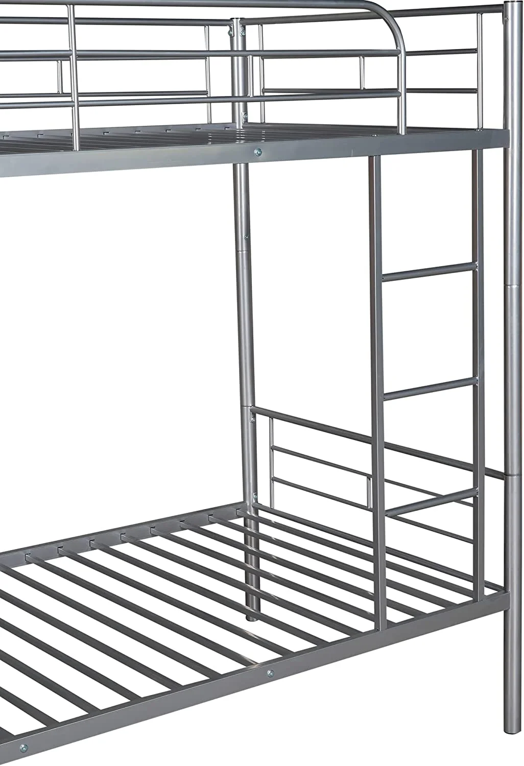 Twin Over Full Metal Bunk Bed, Full Size Bunkbed Frame with Ladder & Guardrail for Adults, Space-Saving Bedroom Funiture, No Box Spring Needed
