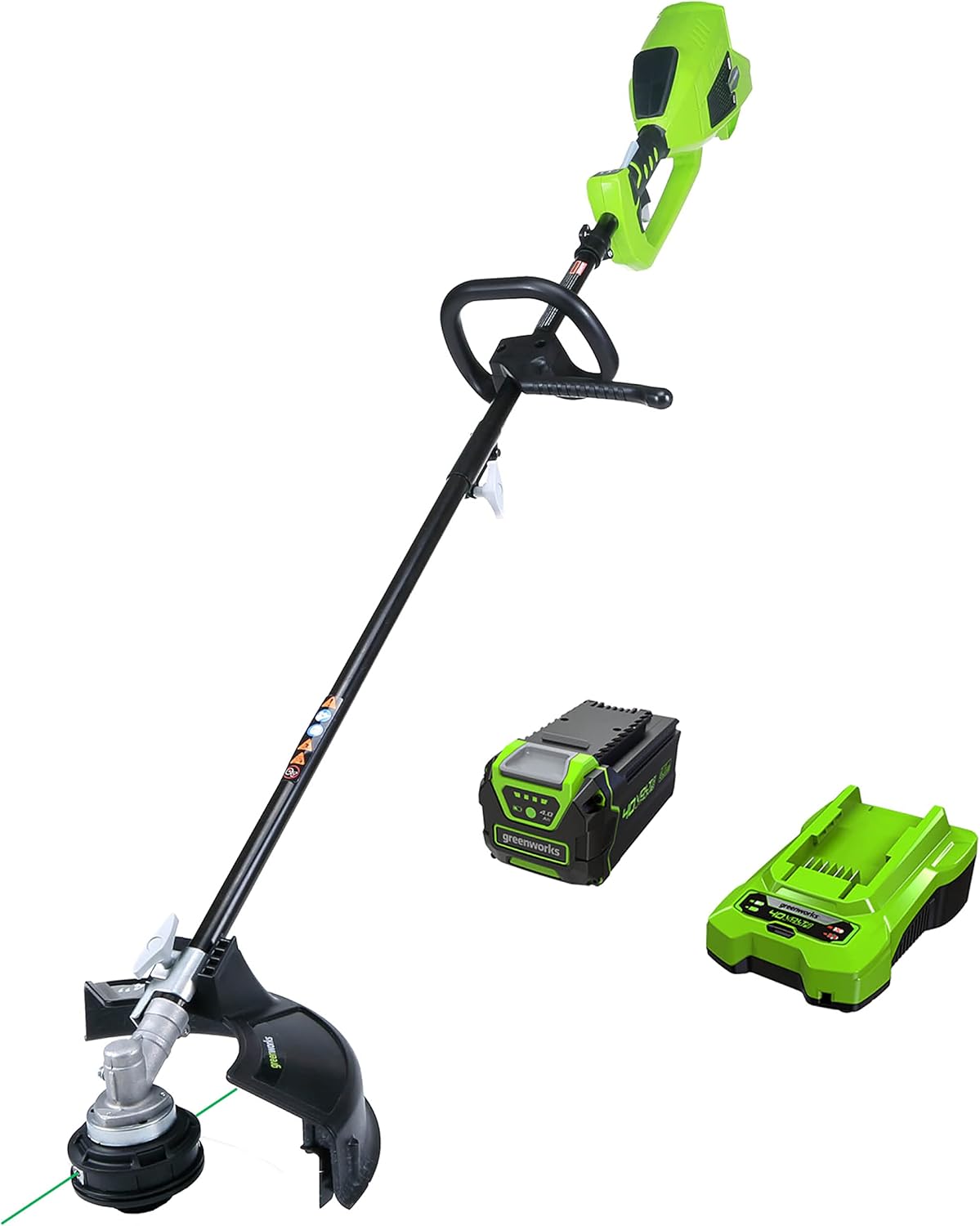 Greenworks 40V 14 Brushless Cordless (Attachment Capable) String Trimmer, 4.0Ah Battery and Charger Included
