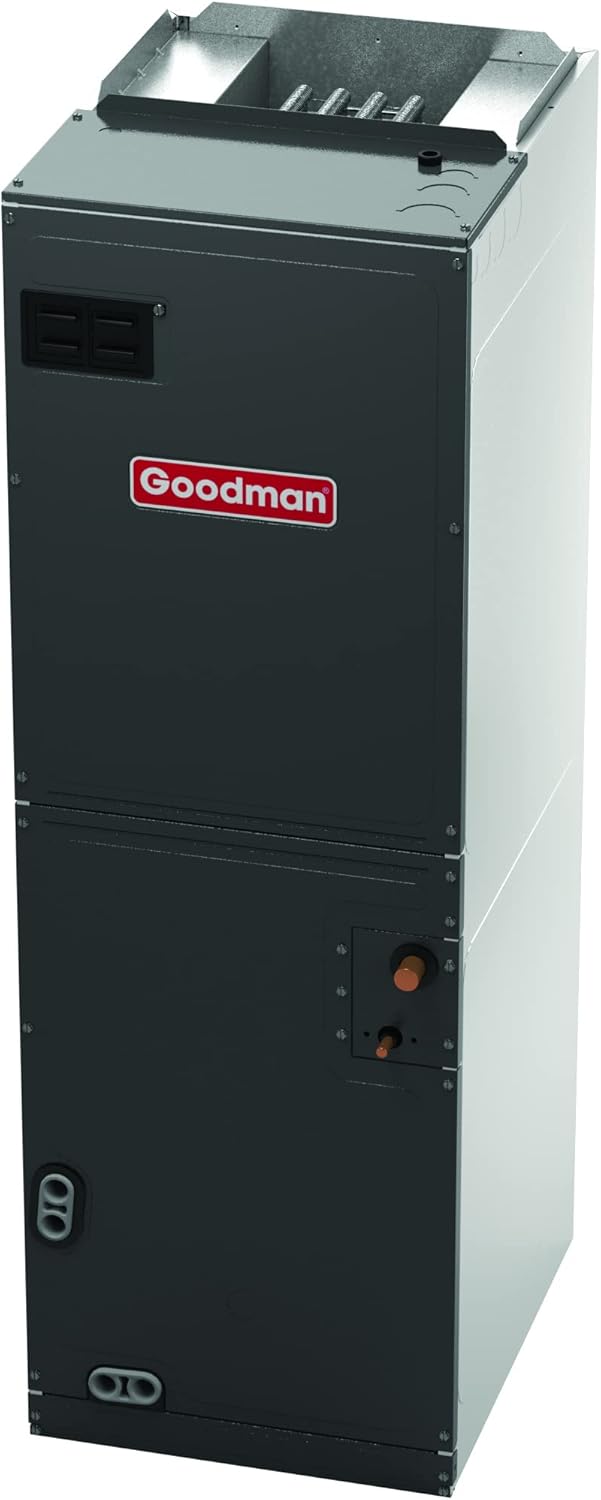 Goodman 5 Ton High-Efficiency Air Handler Unit with Direct-drive, multi-speed ECM blower motor, Coil mounting track for quick repositioning, horizontal right & downflow orientations Model: ASPT61D14