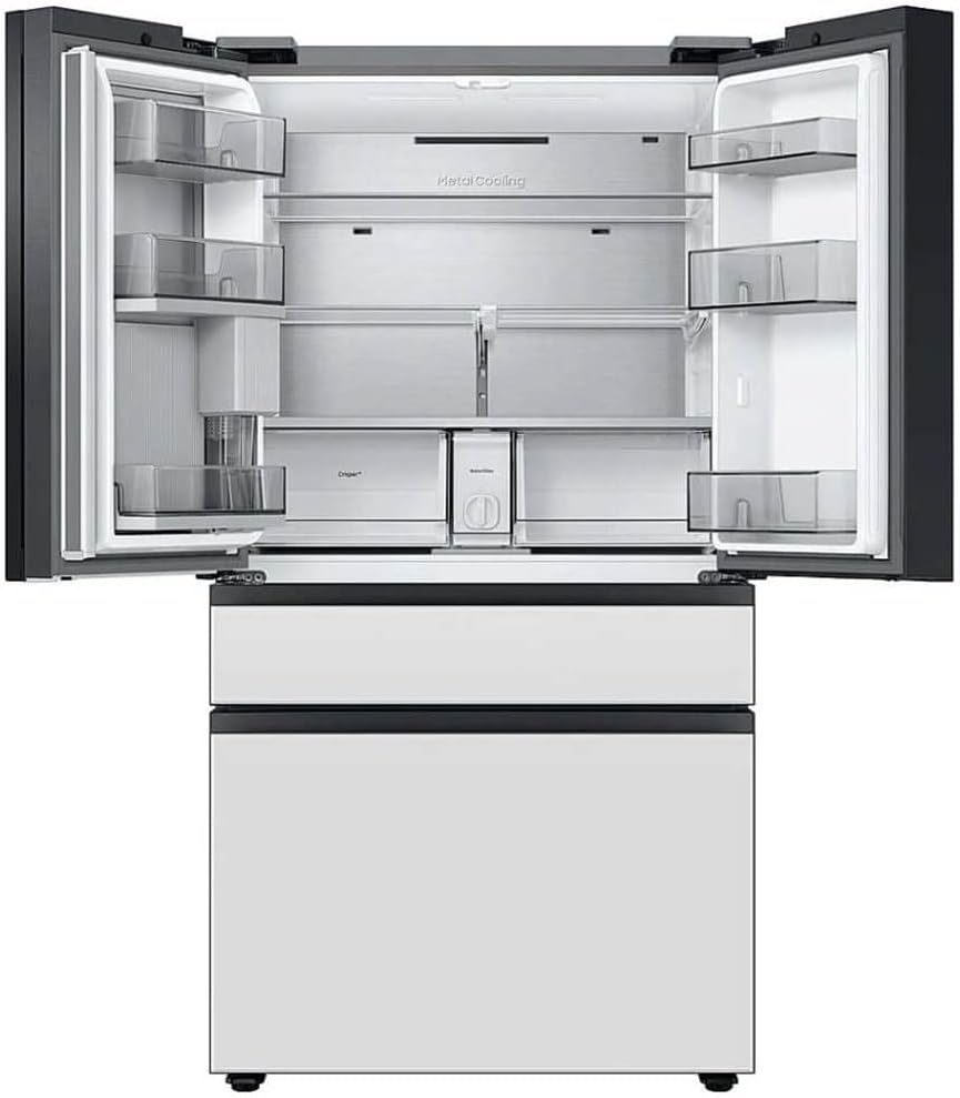 SAMSUNG RF29BB860012 29 Cu. Ft. White Glass Bespoke 4-Door French Door Refrigerator