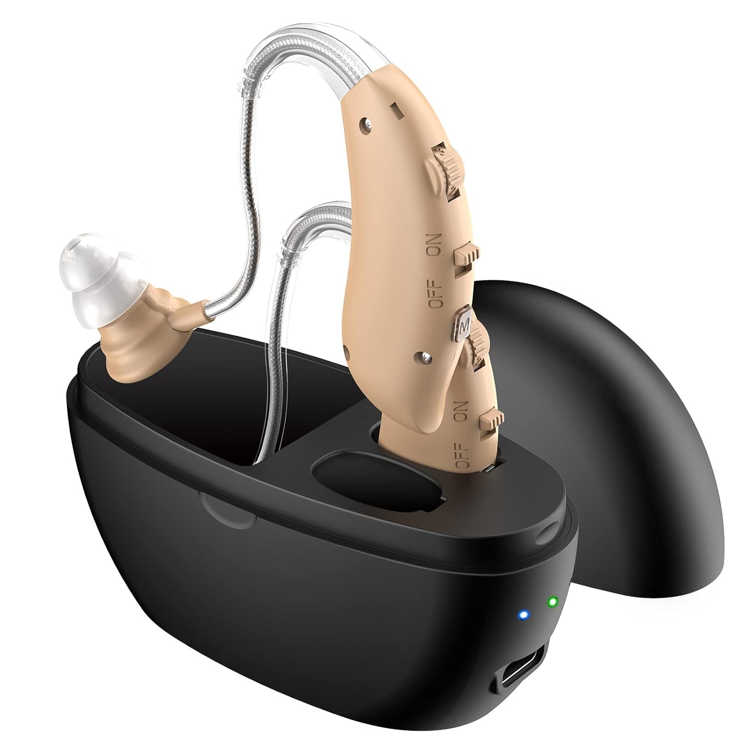 Hearing Aids, Blesmory Hearing Aids for Seniors Rechargeable Box Digital Hearing Amplifier with Double Noise Cancelling for Adults Hearing Loss, Invisible Hearing Aids with Volume Control