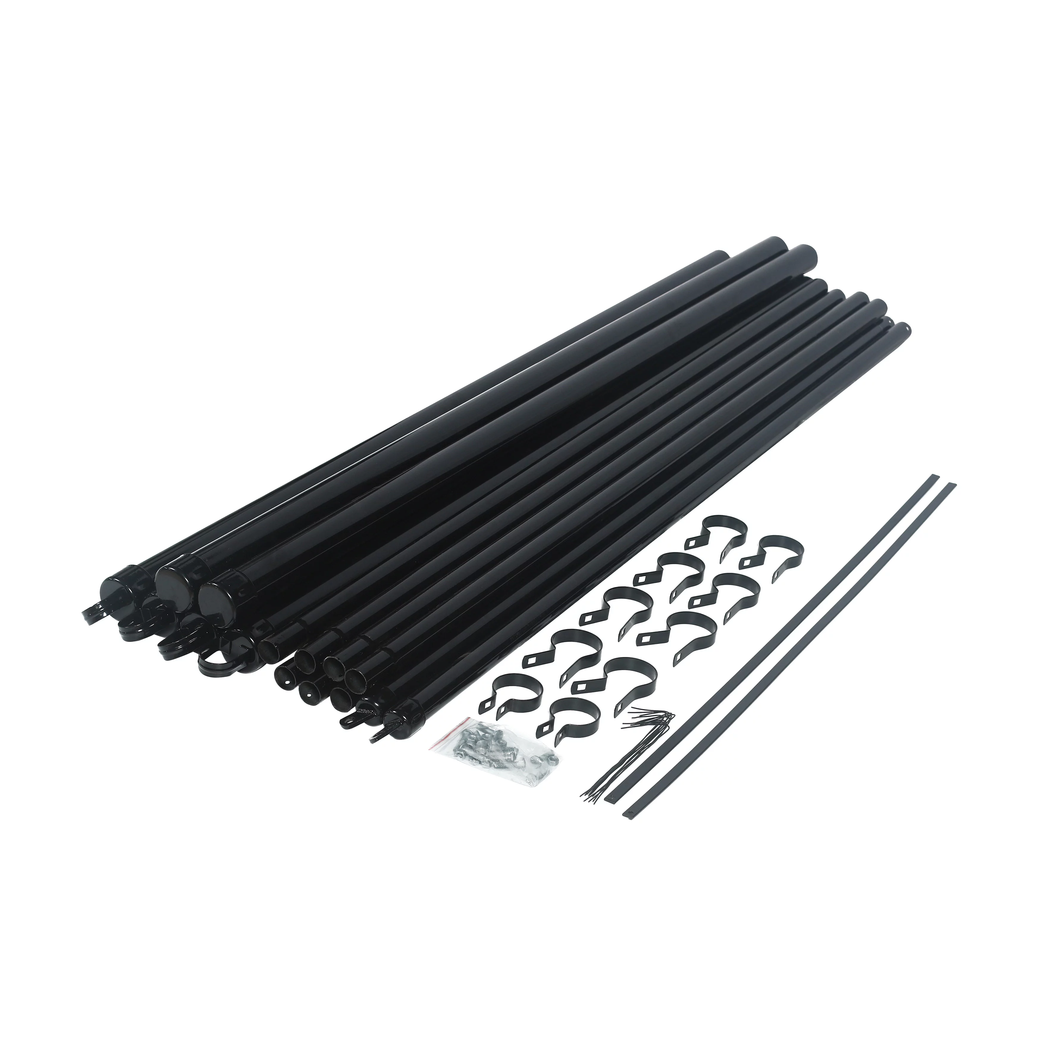 ALEKO KITCLFB9.5G5X50 DIY Chain Link Steel Fence 5X50 ft PVC Coated Black