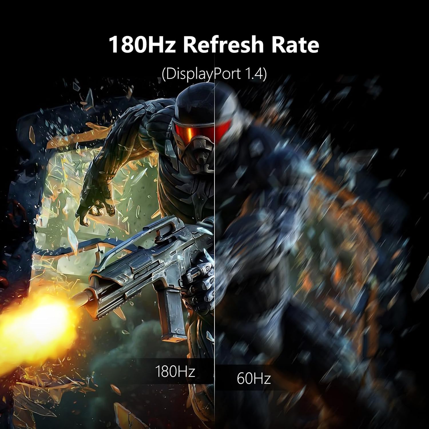 INNOCN 27 Inch QHD 2560 x 1440p 180Hz Fast IPS Gaming Monitor, FreeSync, 1ms, Extreme Low Motion Blur, 99% sRGB, 2 x HDMI 2.1 | 2 x DP 1.4 | Height/Pivot Stand, Black