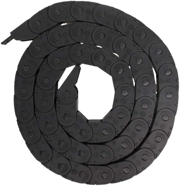 Fielect Drag Chain Cable Carrier Open Type with End Connectors R100 35X100mm 1 Meter Plastic for Electrical CNC Router Machines Black 1Pcs