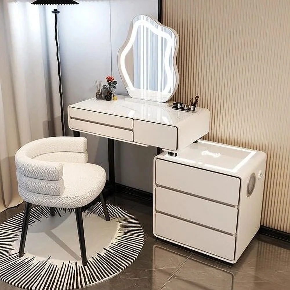 Vanity Bedroom Dressing Table Makeup Mirror Nordic Modern Dressing Table Wood Storage Coiffeuses De Chambre Home Decoration