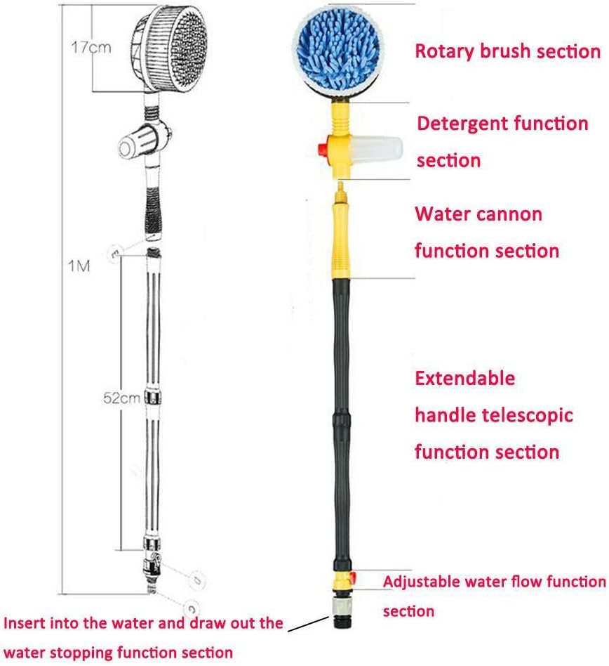 JSCARLIFE Pressure Washer Car Brush Car Wash Attachment Rotating Brush to Wash Trailer