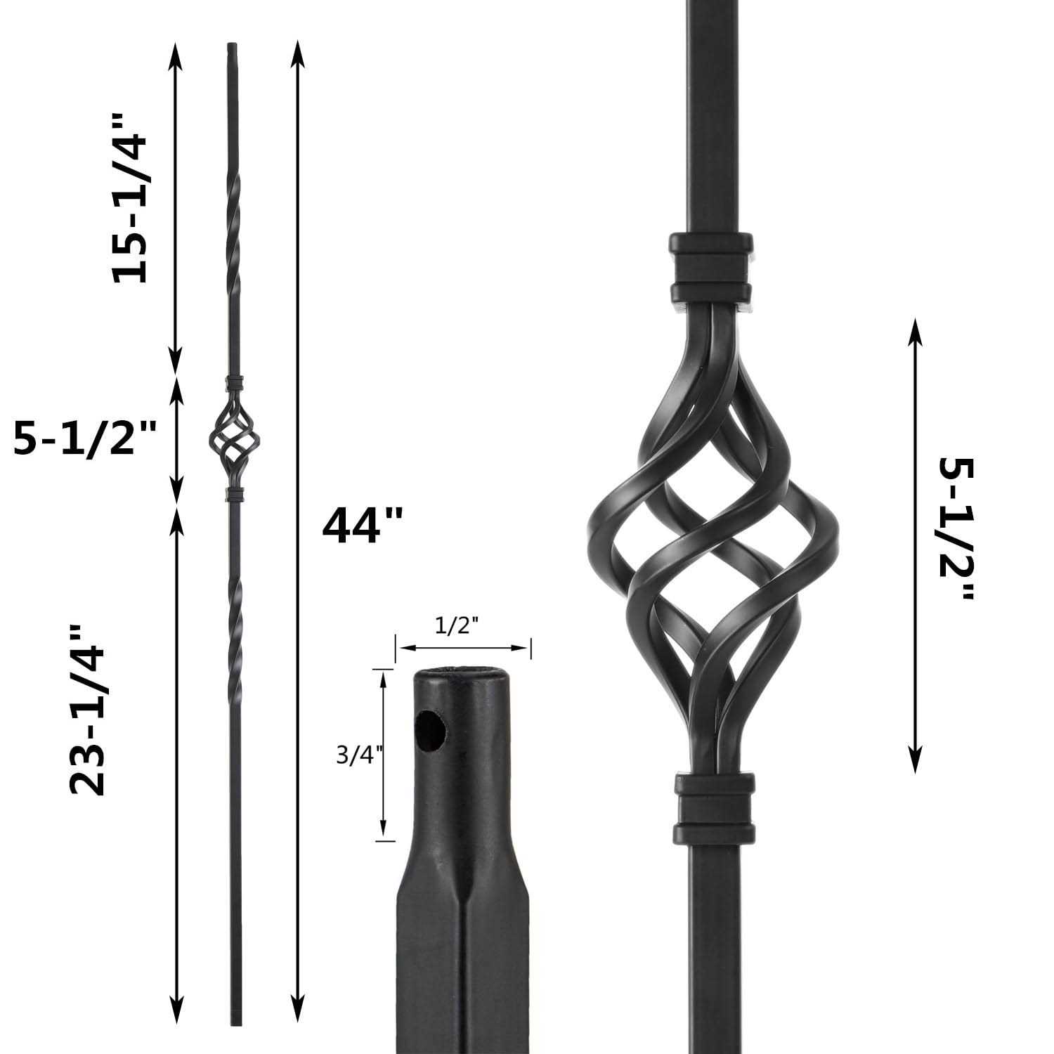 S08 Wrought Iron Balusters C Set of 10 Deck Balusters - Shop Hardware Tools Online Store