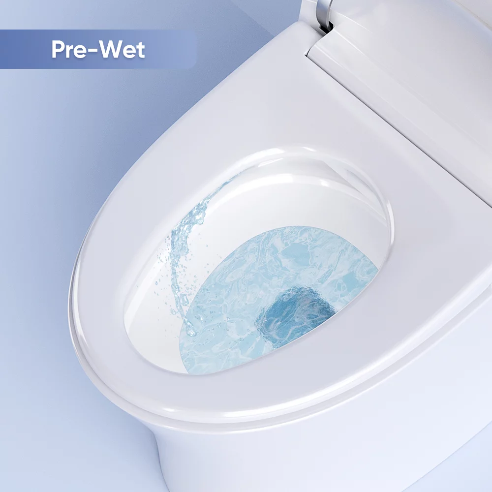 HOROW Smart Toilet, Heated Bidet with Dryer & Warm Water, Heated Seat, Auto Close Toilet Seat, Modern Tankless Toilet with Remote Control, HR-T20Y