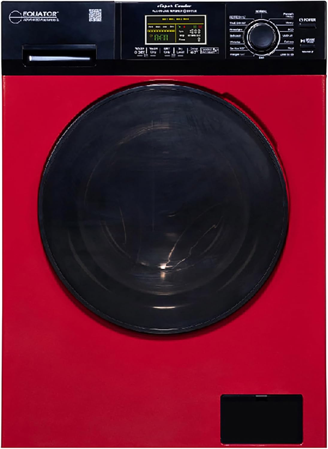Equator All-In-One VENTED/VENTLESS Washer-Dryer 1.9cf/18lb 1400RPM 110V (Red/Black)