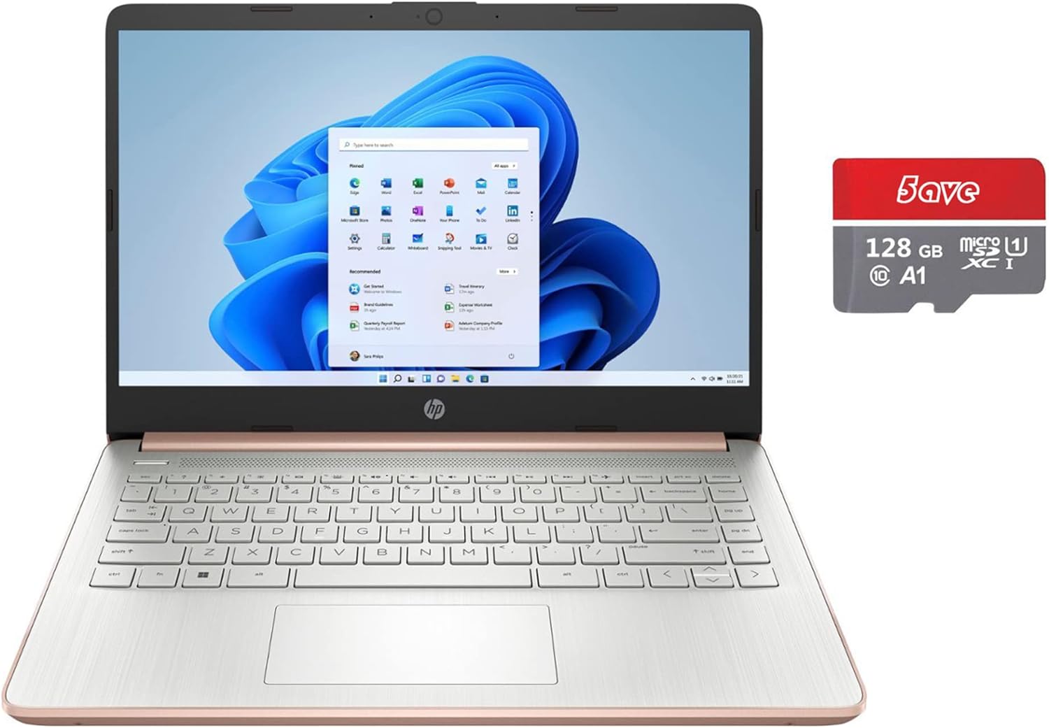 HP 14" Chromebook for Student and Business, HD Thin and Light Chromebook Laptop, Intel Celeron N4120, 8GB RAM, 192GB Storage (64GB eMMC+5ave 128GB Flash Memory), HDMI, Wi-Fi, Chrome Os, Rose Gold
