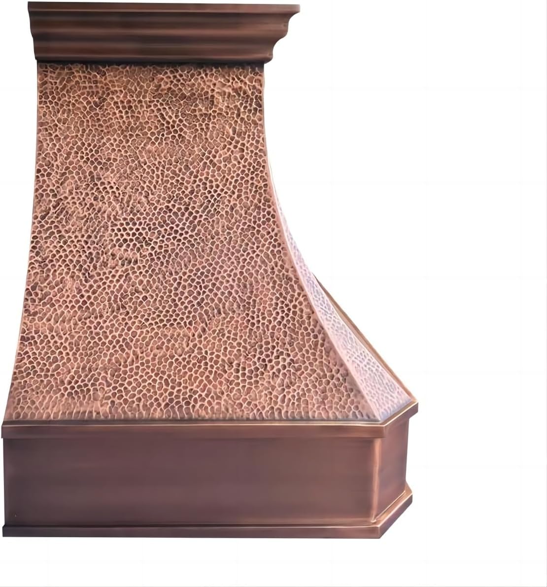 CT Copper Tailor Arched Copper Range Hood Vent, 42'' W, 42''H, Custom Handmade Wall Mounted Kitchen Hood with Exhaust Fan and Light, VH26-3HS