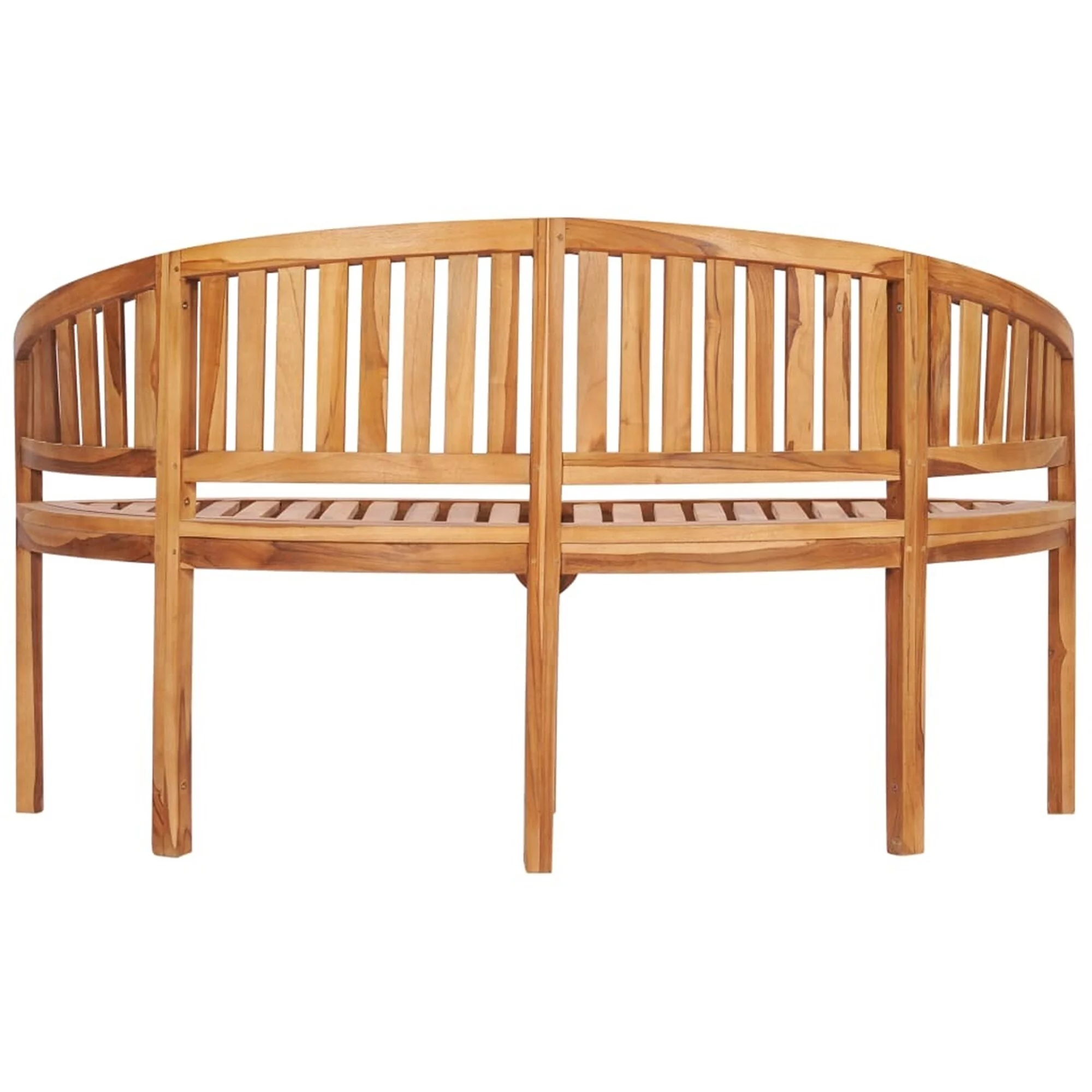 YJTONWIN Patio Garden Bench Loveseats, 59.4" Solid Teak Wood Banana Bench