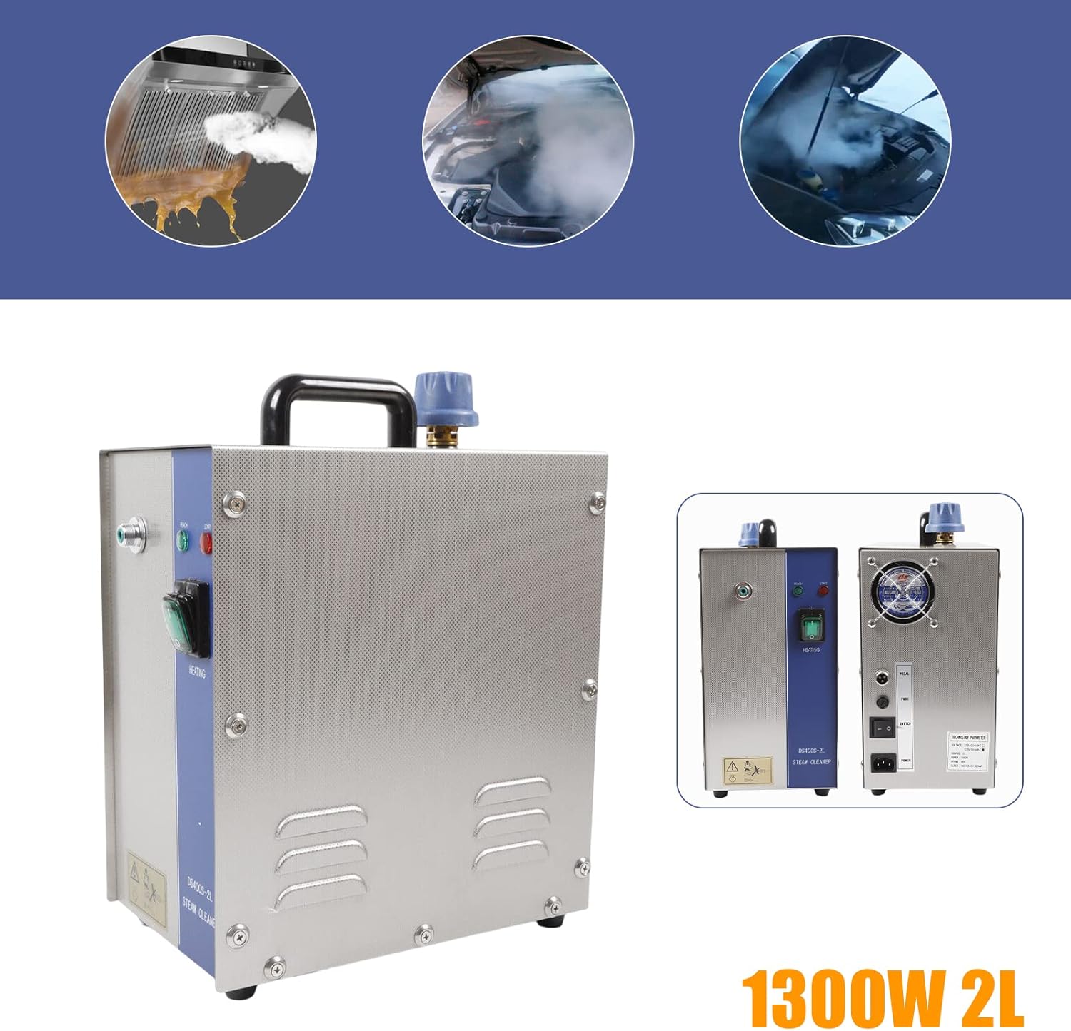 Steam Cleaner Machine 2L, Professional Electric Jewelry Steam Cleaning Machine 1300W Gold &Silver Gem Washer Equipment Jewelry Cleaning Machine