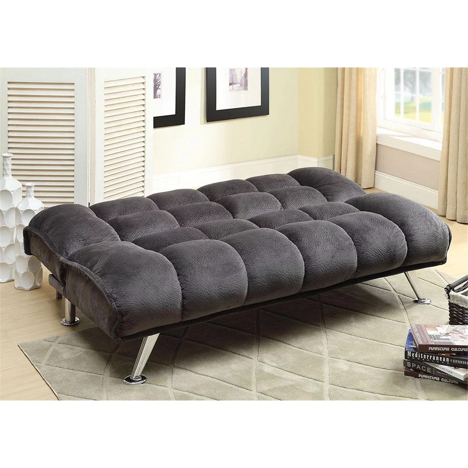 Futon Sofa, Dark Brown
