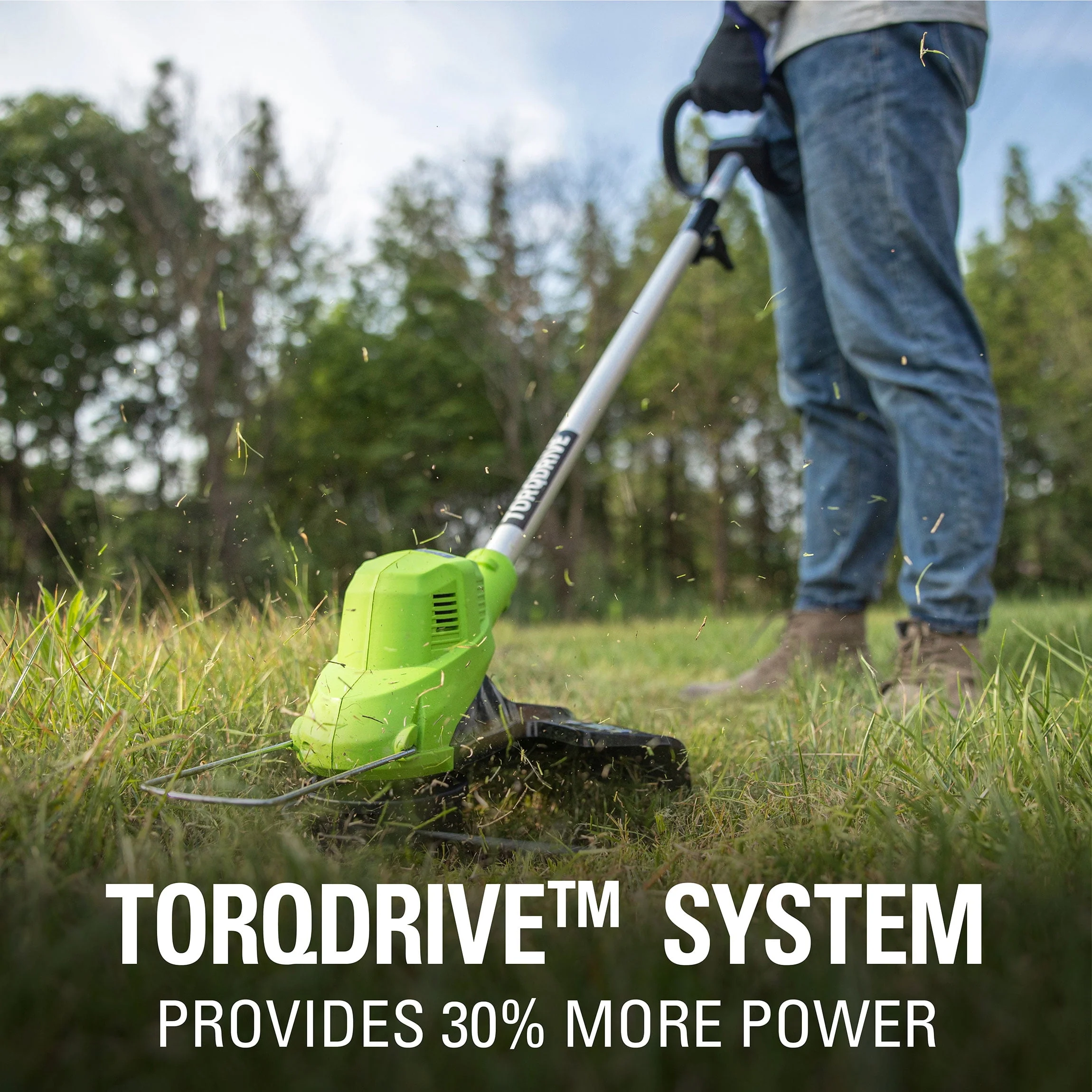 Greenworks 40V 15 Straight Shaft String Trimmer with 2.5 Ah Battery and Charger, 2111802