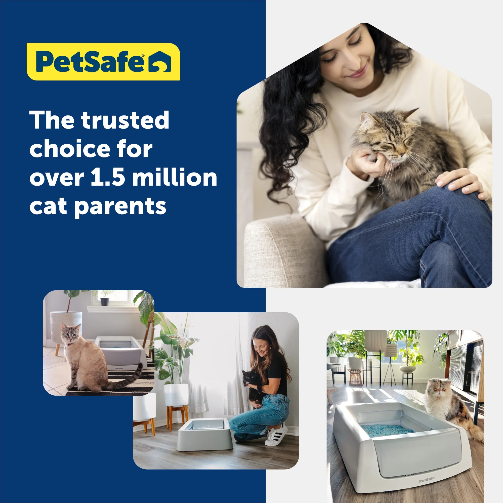 PetSafe ScoopFree Crystal Disposable Cat Litter Trays, Fragrance-Free, Silica Crystals, 6-Pack