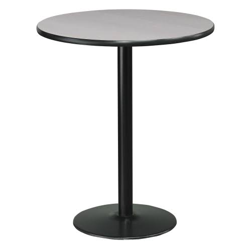 Cafe AU Lait 36 inch Round Bar Height Table Silver Top/Black Base