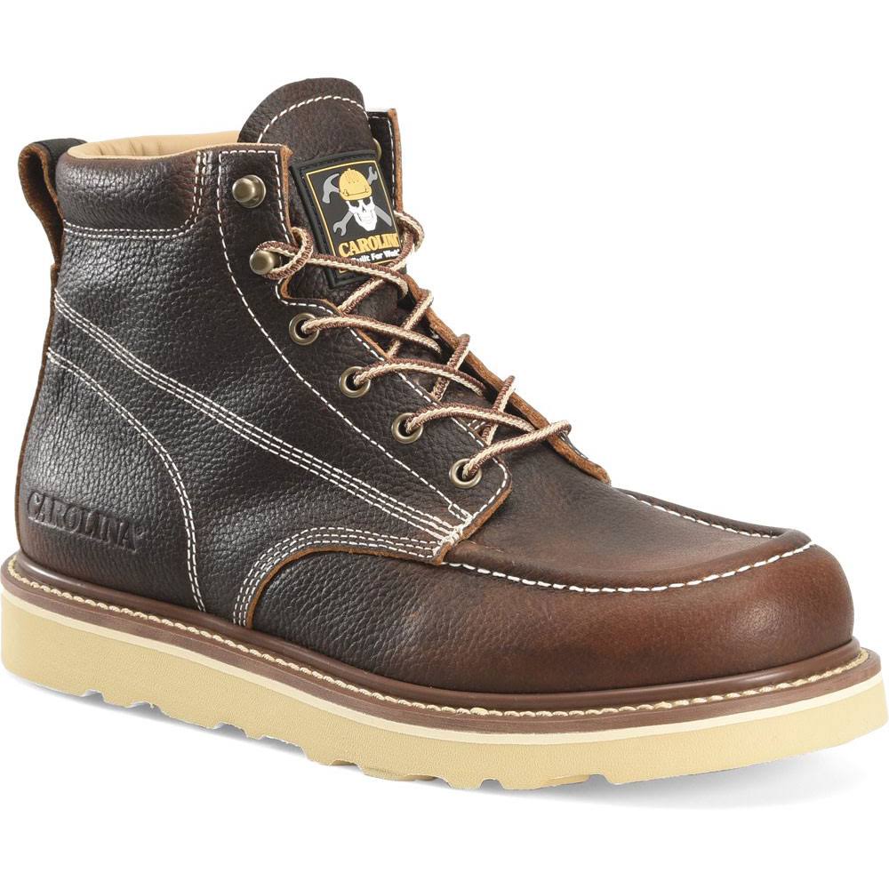 Carolina Flatiron Brown 6-Inch Moc Toe Wedge Work Boot, 11 Medium (D)