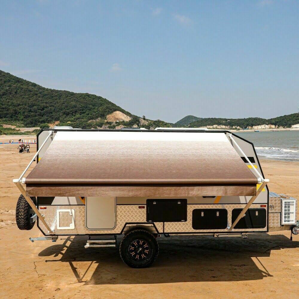 Aleko 12&x8& Retractable RV/Patio Awning, Brown Fade Color