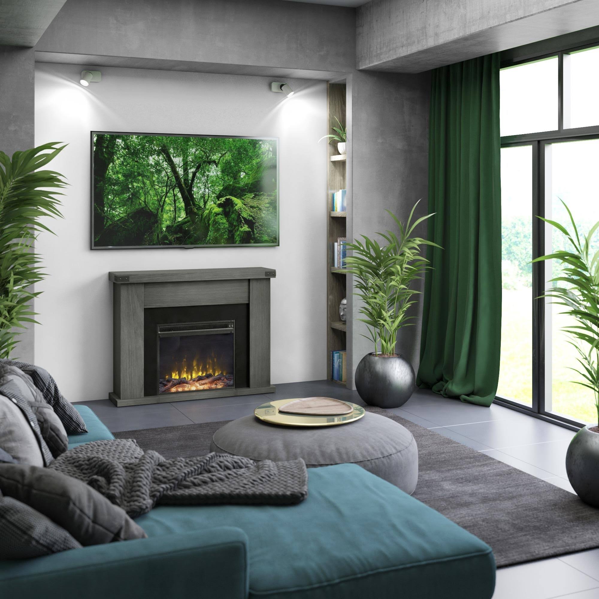 Wall Mantel Electric Fireplace Twin Star Home Finish: Geneva Oak - Megean