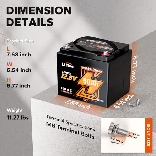LiTime 12V 100Ah LiFePO4 Battery BCI Group 31 Lithium Battery Built-in 100A BMS, Up to 15000 Deep Cycles, Perfect for RV, Marine, Home Energy Storage