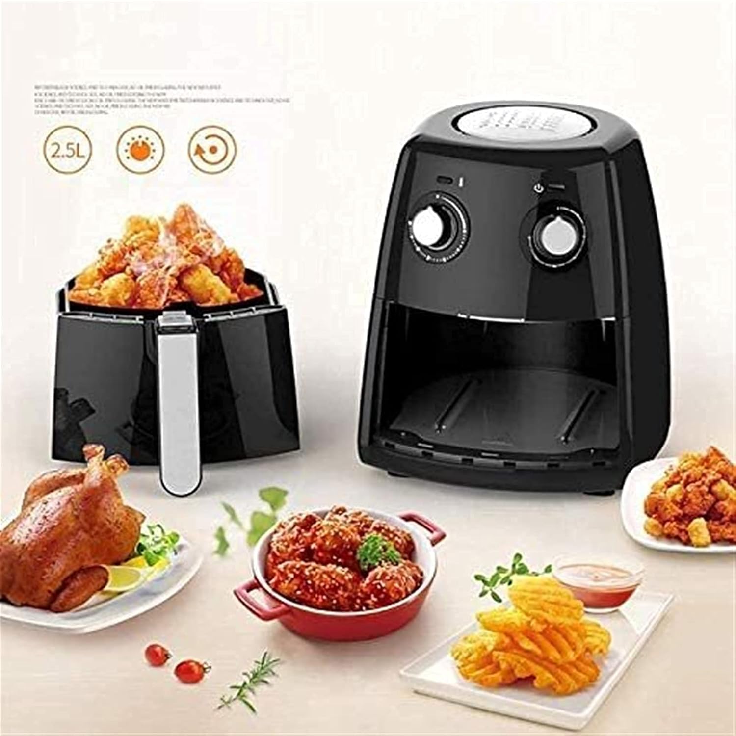 Air Fryer for Home Use 1230W Hot Air Fryer with Timer Temperature Control Dishwasher Safe Userfriendly Design Air Fryer Comfortable anniversary