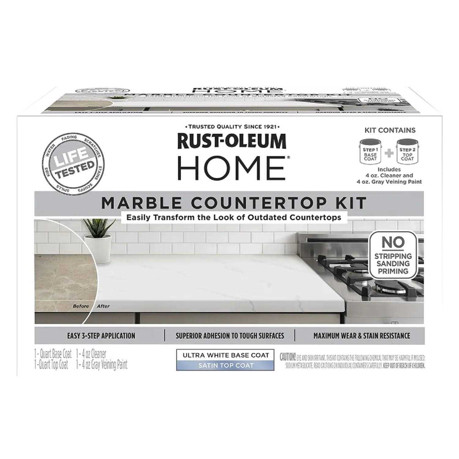 Rust-Oleum Home Countertop White Marble Satin Countertop Refinishing Kit 384964 - Shop Hardware Tools Online Store